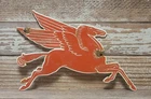 Vintage Mobil Pegasus Diecut Porcelain Metal Gas Oil Sign