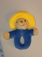 Vintage Paddington Bear Plush Baby Ring RATTLE Eden Toy Doll 6"