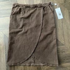 NWT MM6 Maison Martin Margiela Contton Canvas Tulip Skirt In Brown Size UK 12