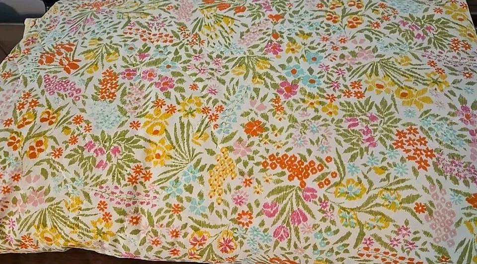 Springmaid Floral Twin Quilted Bed Comforter Blanket Retro Vintage Yellow - Image 4 of 4