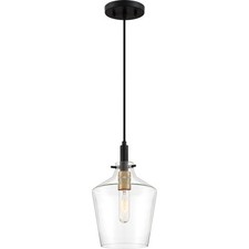 June 1-Light Mini Pendant in Earth Black