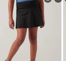 Athleta Girl Ace Skort Skirt Short M 8 10 Black Tennis Golf Sports Athletic