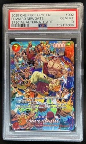 2025 One Piece Royal Blood OP10 Edward.Newgate Special Alt Art #ST15-002 PSA 10
