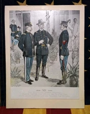 💥 Antique H. A. Ogden Military Dress Chromolithograph Circa 1900