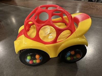 Oball Go Grippers Rattle Roll Race Sports Car Red & Yellow EASY GRASP