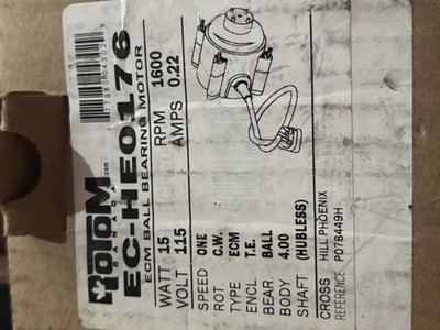ECM Elco Refrigeration Motor 15 Watt 115V