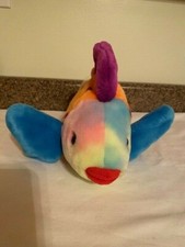 TY Beanie buddy plush lips rainbow fish 1999 bright colors 13" no tag