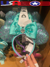 US Disney Parks Minnie Mouse Teal Purple Sequined Jeweled Ears Headband US