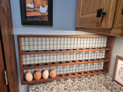 Three dozen wall mount fresh egg storage rack