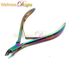 Professional Stainless Steel Cuticle Nippers with Double Spring Rainbow Color