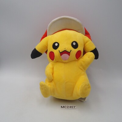 Pikachu Ash MC2407 Pokemon USA Tomy Plush 8'' Hat Stuffed Toy Doll