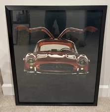 Vintage Framed MERCEDES Benz 300 SL GULLWING 30” X 36”