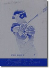 MIKE ZUNINO 2012 Rize Rookie Printing Press Plate STRENGTH & HONOR RC 1/1