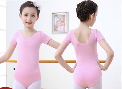 AU Girl Children Cotton Short Sleeves Ballet Jazz Dance Gymnastics Leotard 3-16Y - Picture 12 of 15