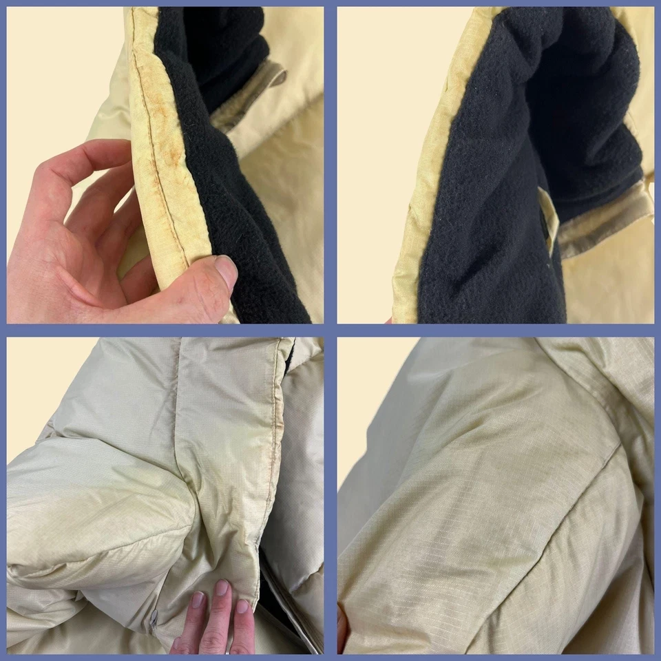 Chaleco acolchado años 90/Y2K GAP XL, chaleco de invierno vintage beige forrado de lana y relleno de plumón Foto 3 de 4