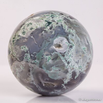 349g 65mm Moss Agate Sphere Crystal Natural Aquatic Plant Water Grass Reiki Ball