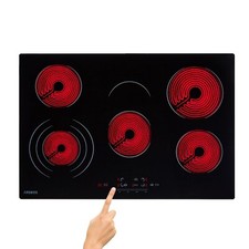 AREBOS Glass ceramic hob Glass ceramic self-sufficient hob 5 cooking zones 77 cm
