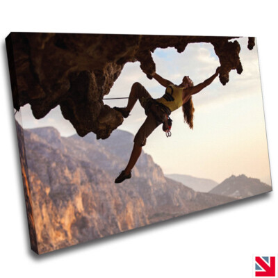 Klettern Fitness Extremsport LEINWAND Wandbild Bild Druck A4