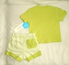 Infant Baby Boy Carters 2Pc T-Shirt Shorts Green Stripes Comfy Set Sz 3 Months — photo 2