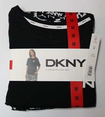 DKNY Women's 2-Piece Black Pajama Set - Size Medium (M)