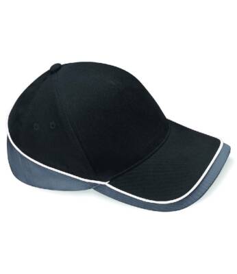 Beechfield Teamwear - Cappellino Baseball 5 Pannelli In Cotone, Chiusura Velcro, Colore Nero/Giallo - 5