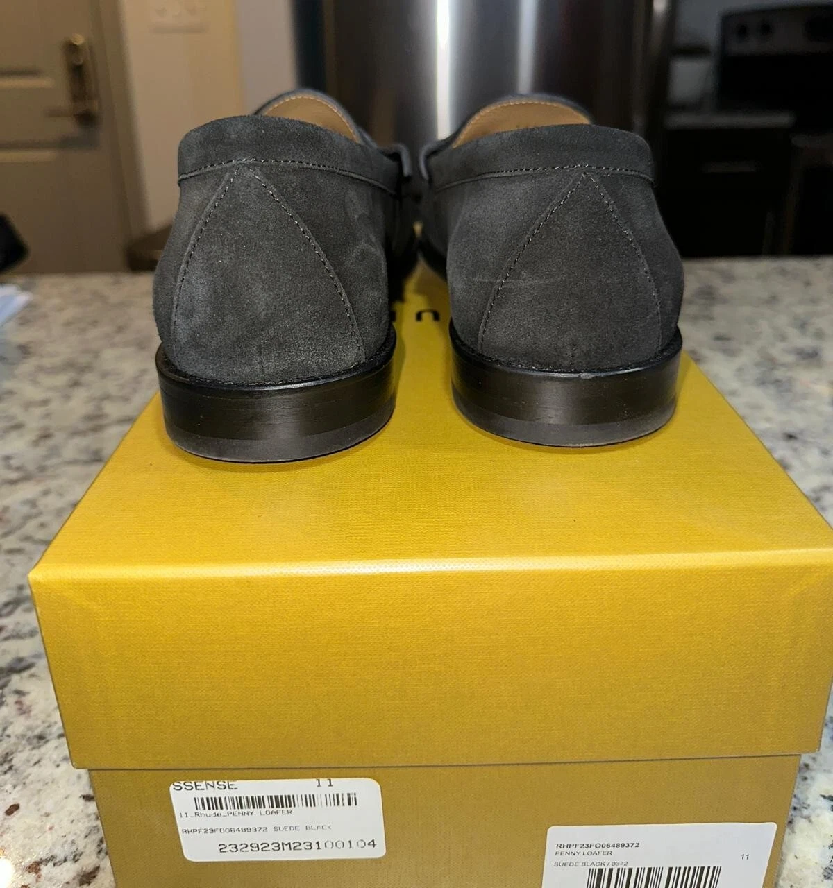 Mocassino Rhude Penny scamosciato nero 0372 taglia 11 US