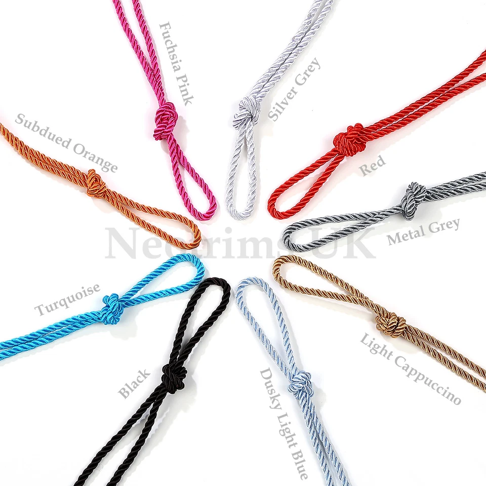 Twisted Cord Silky Barley Twist Satin Rope 6mm Thick Furnishing Piping 3Ply Trim - Image 4 of 4