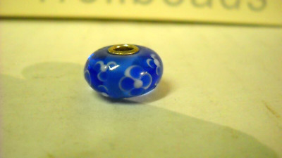 Trollbeads Elfbeads 925 Sterling Silver Glass BLUE FLOWER BEAD LAA Lot B