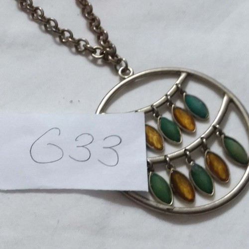 Collana pendente colorata vintage cerchio pendente dichiarazione geometrica boho - Foto 10 di 10