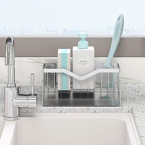 Kitchen Sink Caddy Sponge Holder 304 Stainless Steel Kitchen Soap Dispenser Cadd - Picture 5 of 7