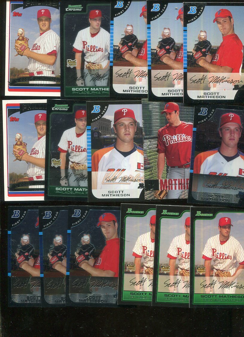 SCOTT MATHESON BULK LOT OF 16 BASEBALL CARDS PHILLIES CANADA | eBay