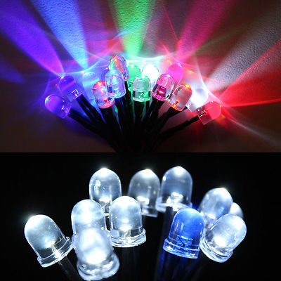 8mm 9V 12V Pre Wired LED Lamp Light Red Blue Yellow Green Emitting Diode 10 pcs