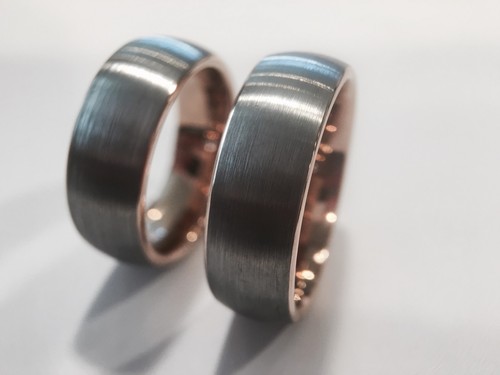 Rosegold Wolfram Ring Herren Damen Ring Eheringe Männer Verlobung Versprechen Ring - Bild 24 von 41