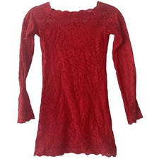 Victoria  s Secret Women  s Small Red Lace Animal Print Pullover Sheer Dress