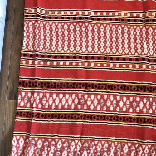Native American Southwest Style Rug Red Geometric Woven Textile 88 In. - Imagen 8 de 21