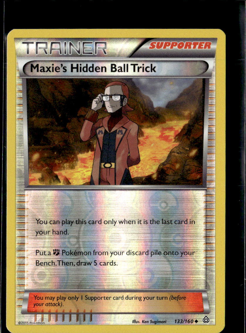 Pokemon Maxie's Hidden Ball Trick 133/160 Primal Clash Reverse Holo Uncommon