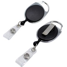 25 -Premium Badge Reel w/ Carabiner AND Belt Clip - Retractable Nurse ID Lanyard