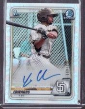 2020 BOWMAN CHROME XAVIER EDWARDS REFRACTOR AUTOGRAPH 1ST BOWMAN  261/499 PADRES