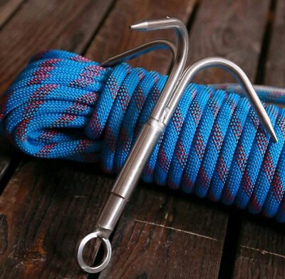 Grappling Hook Grapnel Hook, 3-Claw Stainless Steel Tree  Assorted Colors 