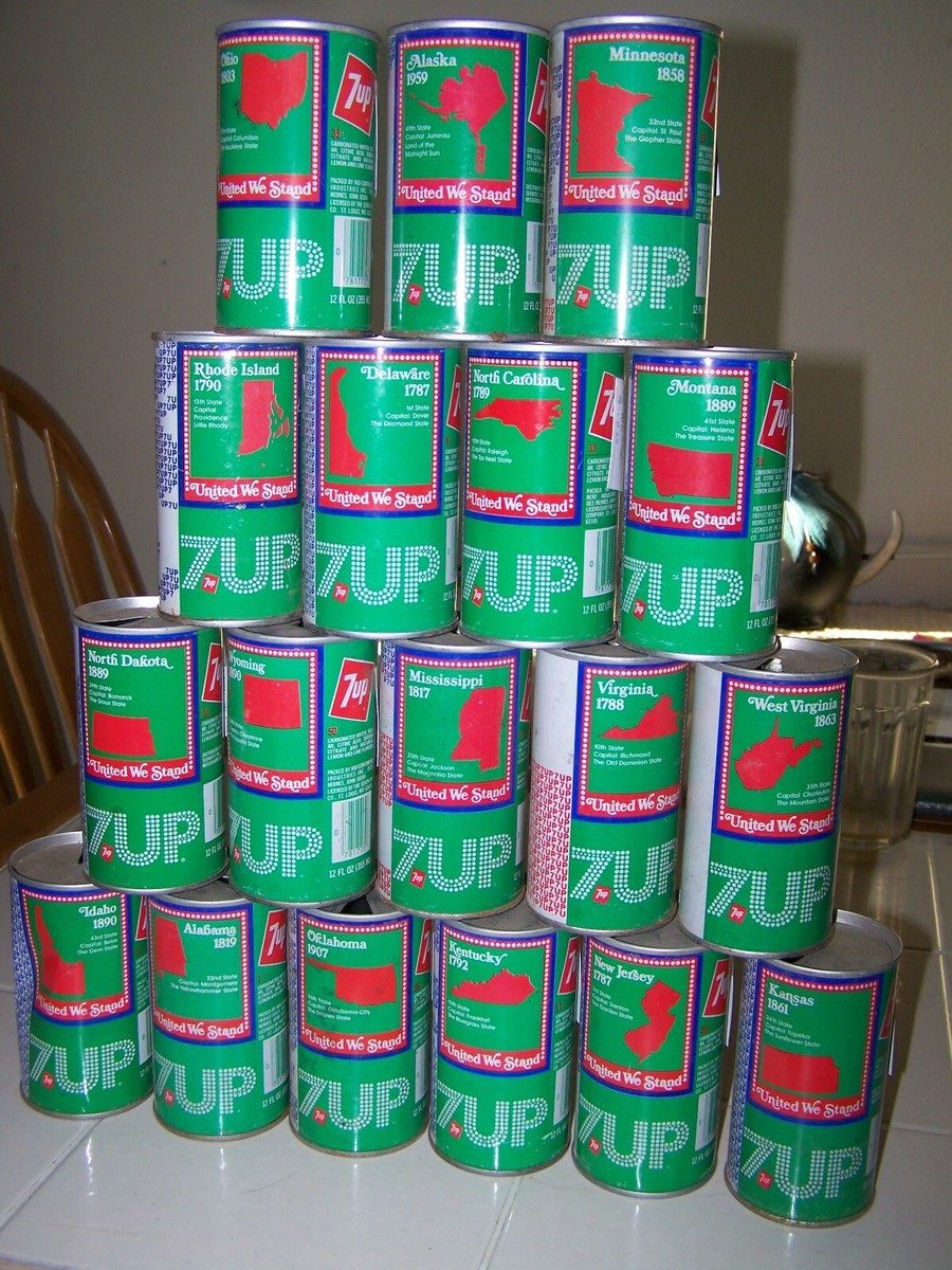 Vintage 7up 7 up United We Stand United States Pop Soda Cans