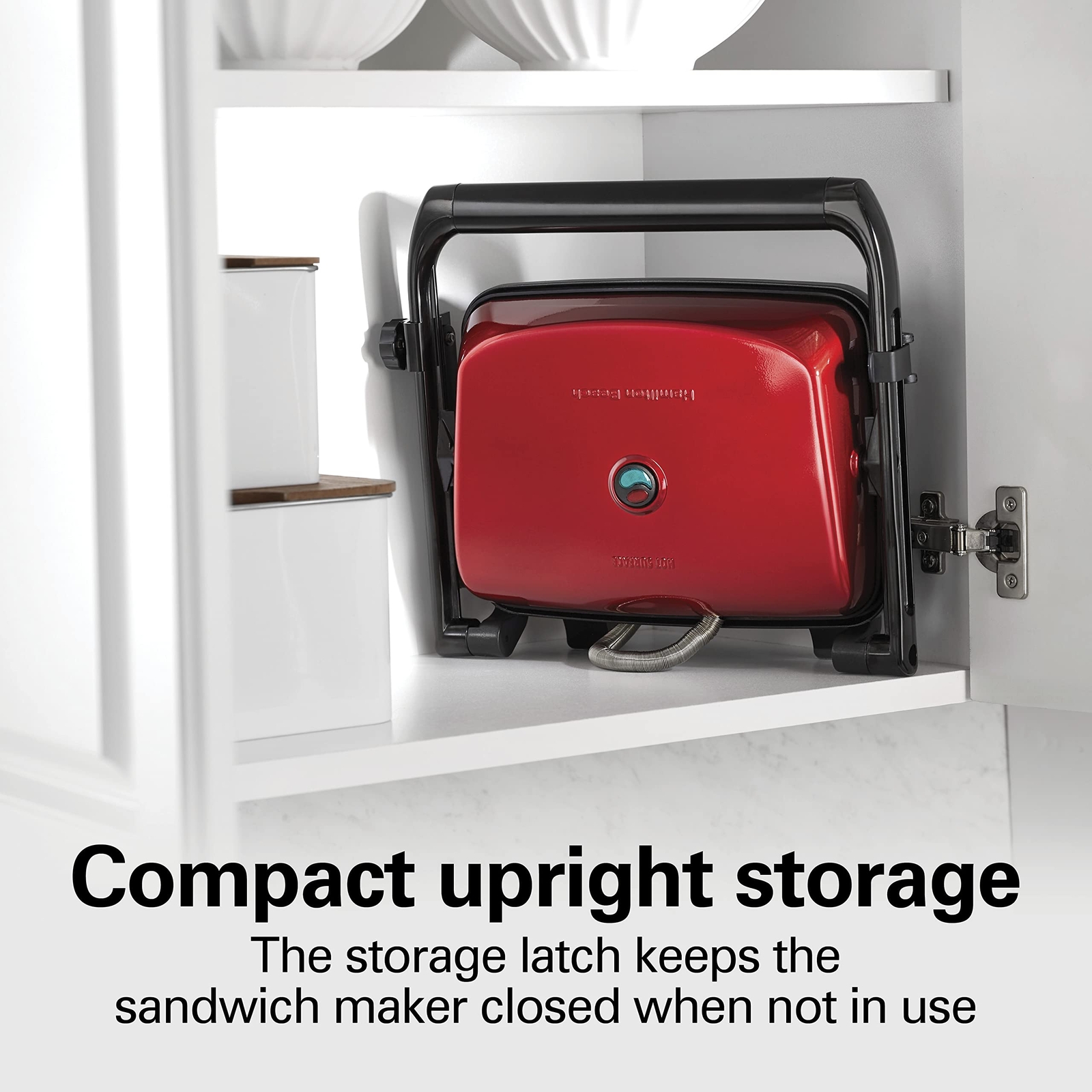 Hamilton Beach Panini Press Sandwich Maker & Electric Indoor Grill Red