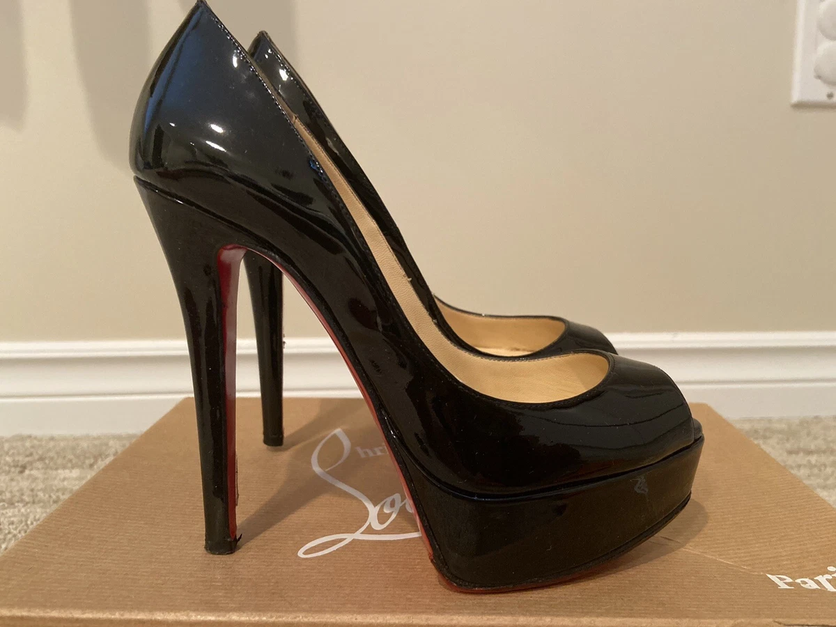 black wedding shoes christian louboutin peep toes