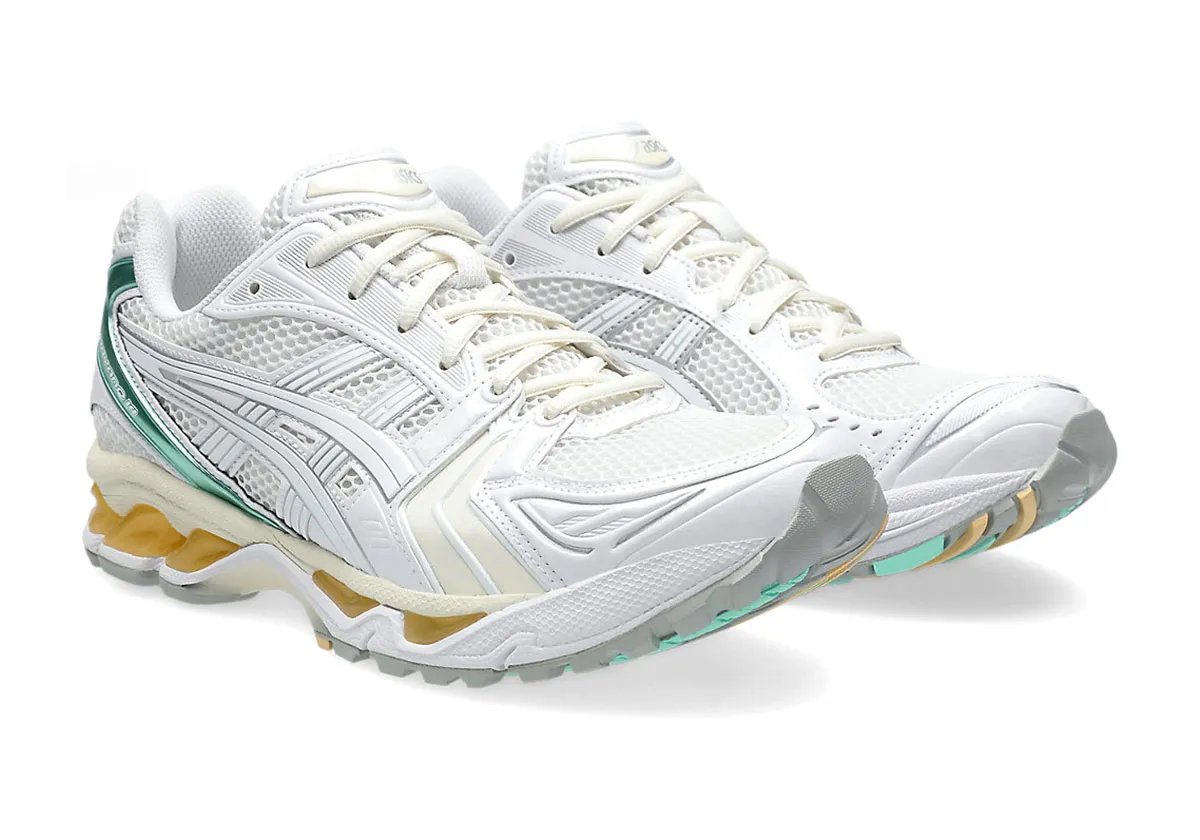 靴 ASICS GEL-KAYANO 14 ASICS Gel-Kayano 14 White Mint Gold 1203A537-107 Mens New | eBay
