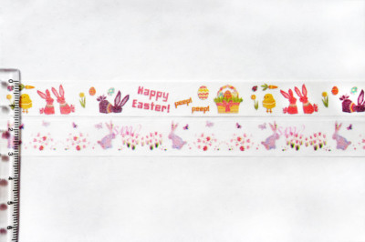 LOT of 2 Rolls Washi/Deco Tape Bunny Rabbits, Chicks, Eggs (Easter Theme) 10 Mtr