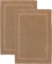 Image of 2x Luxury Cotton Bath Mats Terry Towelling 1000GSM Bathroom Rugs Soft Washable