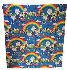 1976 Peanuts 2 Curtains Retro Charlie Brown Snoopy Rainbow Novelty 33 x36