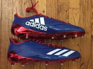 blue and red football cleats