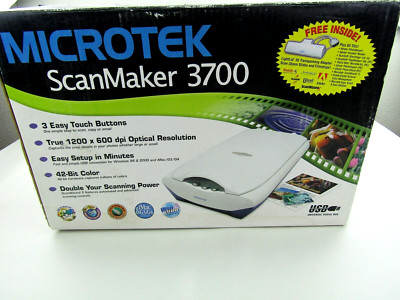 Microtek Scanmaker 3700 Flatbed Scanner MAC/PC USB 1200x600 dpi 42 Bit Color NIB