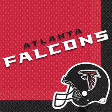 amscan Atlanta Falcons Football Party 2-Ply 13in Square Paper Luncheon Napkin...