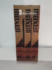 Maxell VHS HGX Gold Premium High Grade 6 Hours Recording T - 120 Pack Of 3